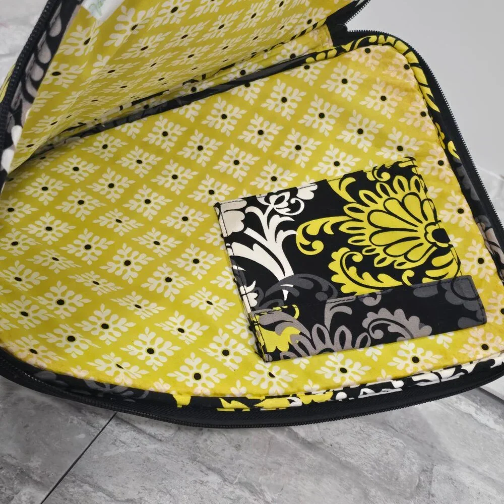 Vera Bradley Tablet‎ / Laptop Cover Case Baroque Quilted Black & Yellow Sleeve